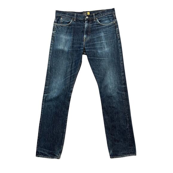 J Crew Jeans Mens 34 Denim Dark Wash Cotton 770 Straight High Rise 5 Pockets - Picture 1 of 12